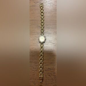 Bulova Women's Gold Watch with Crystal Accents